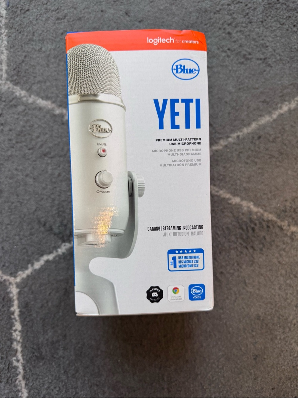 Logitech USB Microphone Box - White and Black Text